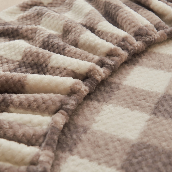 91家纺网 家纺一手货源 找家纺 早晨家纺 2025新款豆豆款高克重牛奶绒菠萝格无印风床笠 豆豆绒-多格咖