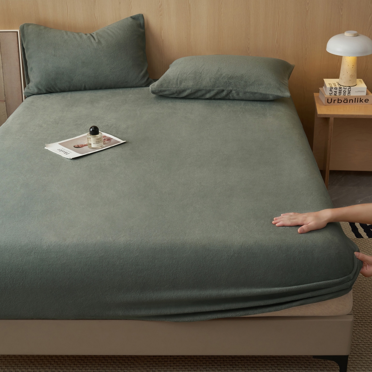 91家纺网 家纺一手货源 找家纺 早晨家纺 2025新款高克重牛奶绒纯色单床笠 牛奶绒-高级灰