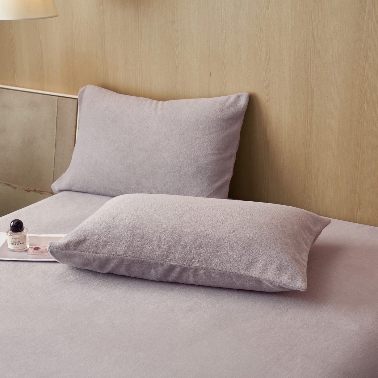 91家纺网 家纺一手货源 找家纺 早晨家纺 2025新款高克重牛奶绒纯色单床笠 牛奶绒-浅紫