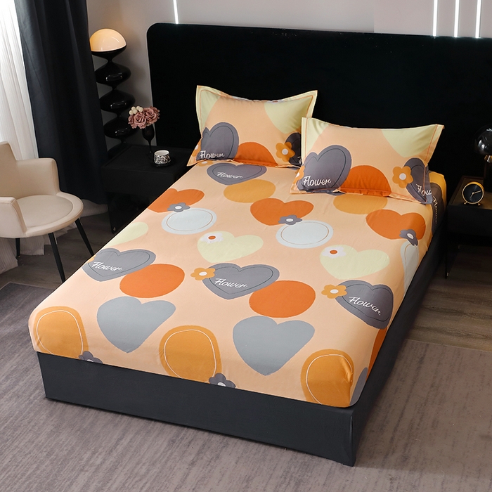 91家纺网 家纺一手货源 找家纺 （总）2025新款叶语系-活性全棉磨毛床笠 加厚保暖印花纯棉磨毛床笠单床笠单品床笠单件斜纹