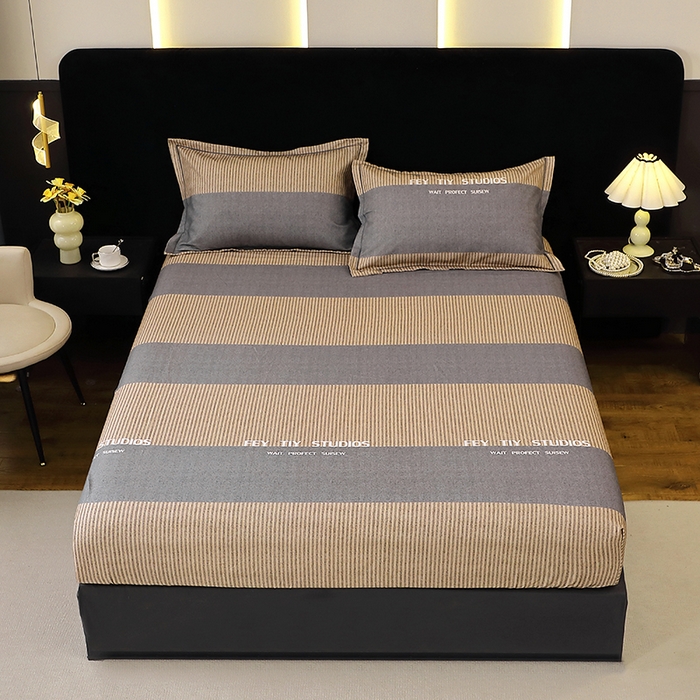 91家纺网 家纺一手货源 找家纺 （总）2025新款叶语系-活性全棉磨毛床笠 加厚保暖印花纯棉磨毛床笠单床笠单品床笠单件斜纹