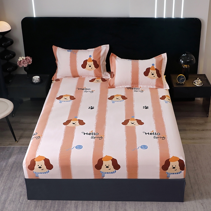 91家纺网 家纺一手货源 找家纺 （总）2025新款叶语系-活性全棉磨毛床笠 加厚保暖印花纯棉磨毛床笠单床笠单品床笠单件斜纹