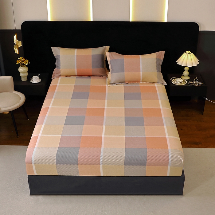 91家纺网 家纺一手货源 找家纺 （总）2025新款叶语系-活性全棉磨毛床笠 加厚保暖印花纯棉磨毛床笠单床笠单品床笠单件斜纹