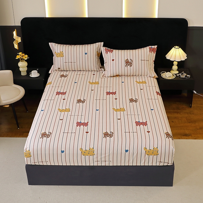 91家纺网 家纺一手货源 找家纺 （总）2025新款叶语系-活性全棉磨毛床笠 加厚保暖印花纯棉磨毛床笠单床笠单品床笠单件斜纹