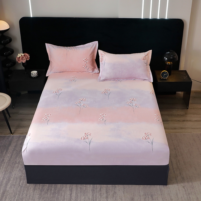 91家纺网 家纺一手货源 找家纺 （总）2025新款叶语系-活性全棉磨毛床笠 加厚保暖印花纯棉磨毛床笠单床笠单品床笠单件斜纹