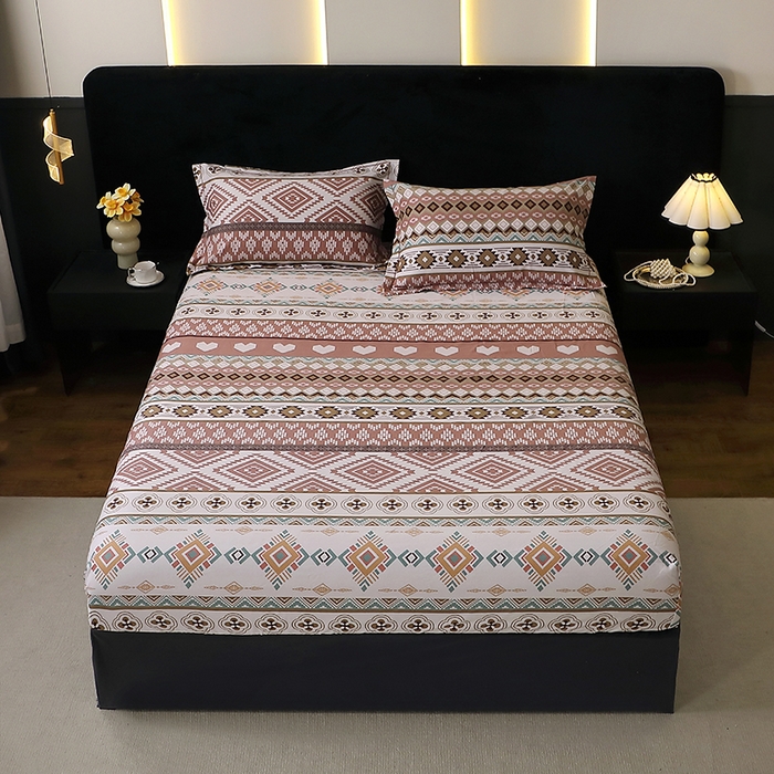 91家纺网 家纺一手货源 找家纺 （总）2025新款叶语系-活性全棉磨毛床笠 加厚保暖印花纯棉磨毛床笠单床笠单品床笠单件斜纹