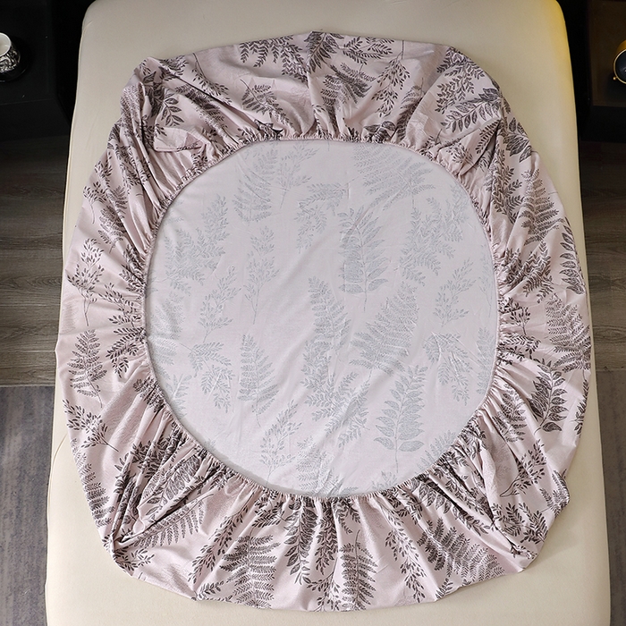 91家纺网 家纺一手货源 找家纺 晶缦家纺 2025叶语系·纯棉活性全棉磨毛单笠单品床笠床笠单件 本草花叶灰