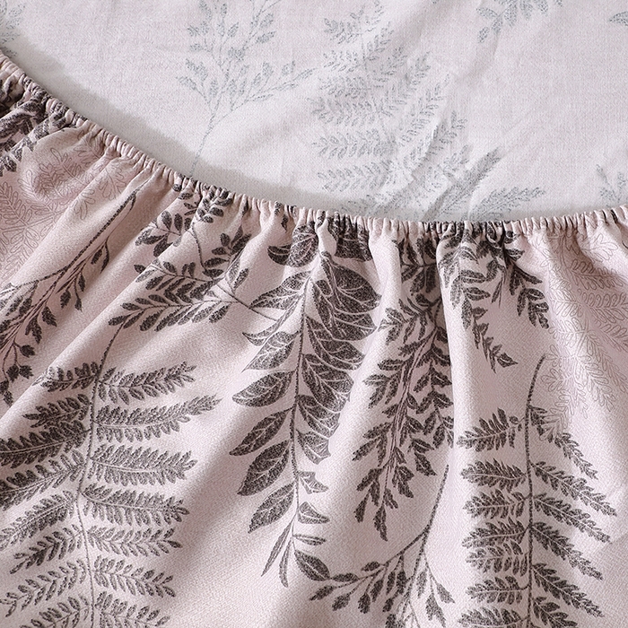 91家纺网 家纺一手货源 找家纺 晶缦家纺 2025叶语系·纯棉活性全棉磨毛单笠单品床笠床笠单件 本草花叶灰