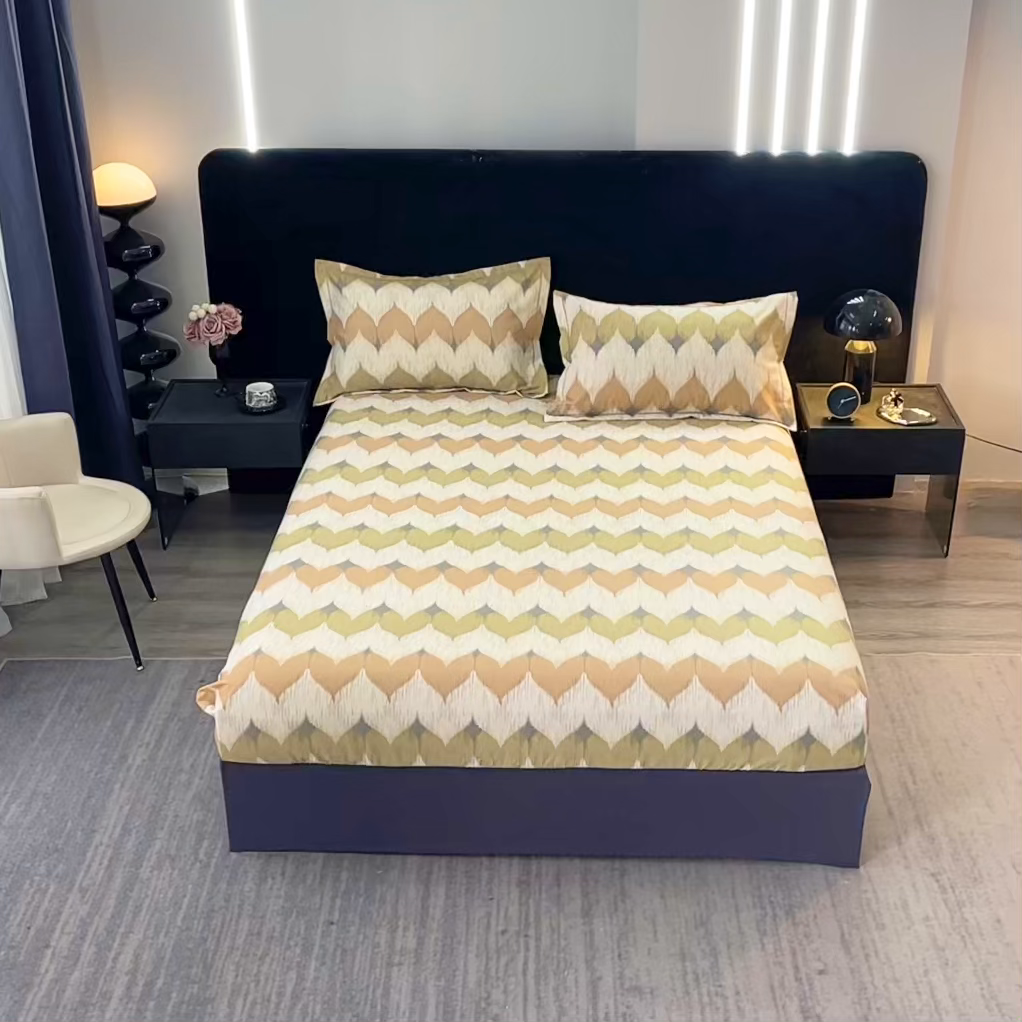 91家纺网 家纺一手货源 找家纺 晶缦家纺 2025叶语系·纯棉活性全棉磨毛单笠单品床笠床笠单件 浪漫味道桔