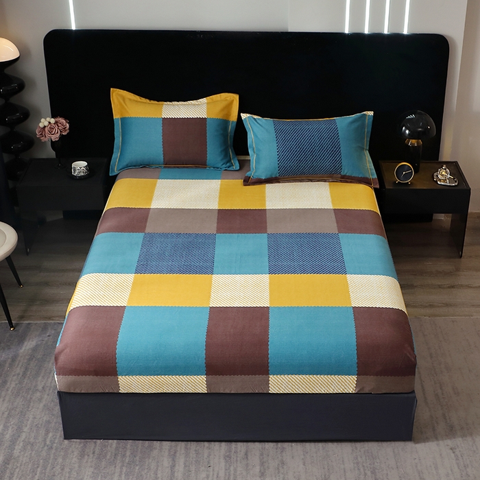 晶缦家纺 2025叶语系·纯棉活性全棉磨毛单笠单品床笠床笠单件 魔方城