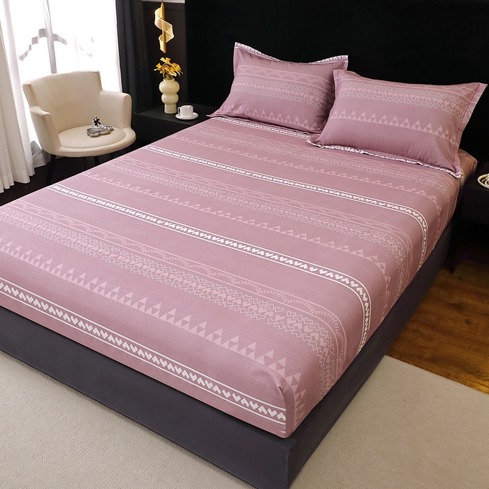 91家纺网 家纺一手货源 找家纺 晶缦家纺 2025叶语系·纯棉活性全棉磨毛单笠单品床笠床笠单件 维卡斯粉