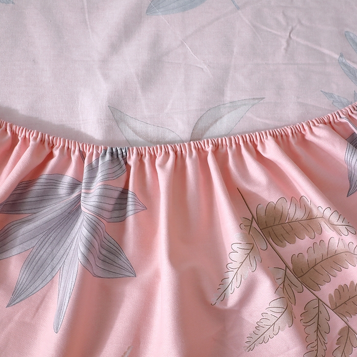 91家纺网 家纺一手货源 找家纺 晶缦家纺 2025叶语系·纯棉活性全棉磨毛单笠单品床笠床笠单件 相思叶粉