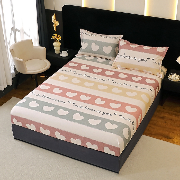 91家纺网 家纺一手货源 找家纺 晶缦家纺 2025叶语系·纯棉活性全棉磨毛单笠单品床笠床笠单件 心相近