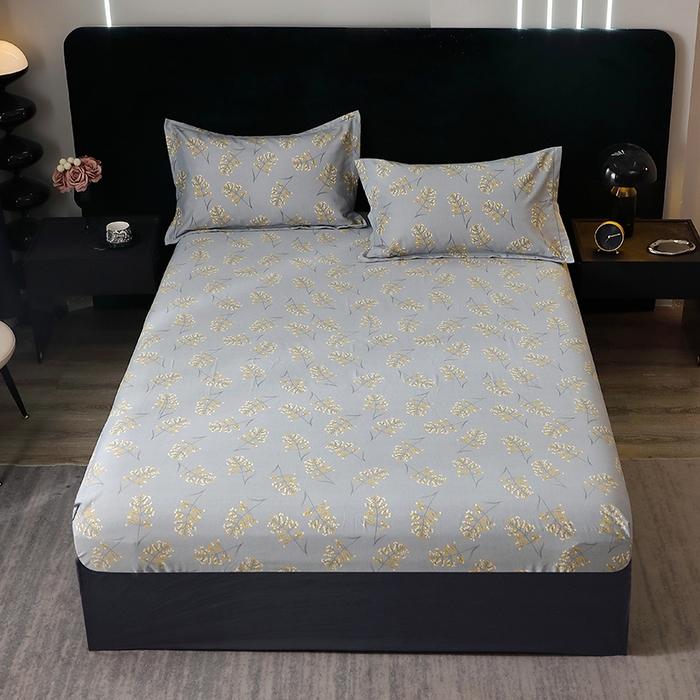 晶缦家纺 2025叶语系·纯棉活性全棉磨毛单笠单品床笠床笠单件 絮语 绿