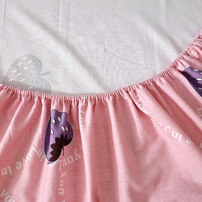 91家纺网 家纺一手货源 找家纺 晶缦家纺 2025叶语系·纯棉活性全棉磨毛单笠单品床笠床笠单件 炫动草莓粉