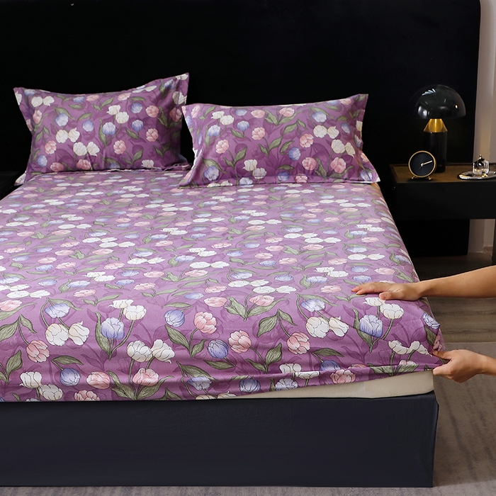 91家纺网 家纺一手货源 找家纺 晶缦家纺 2025叶语系·纯棉活性全棉磨毛单笠单品床笠床笠单件 拥抱花季