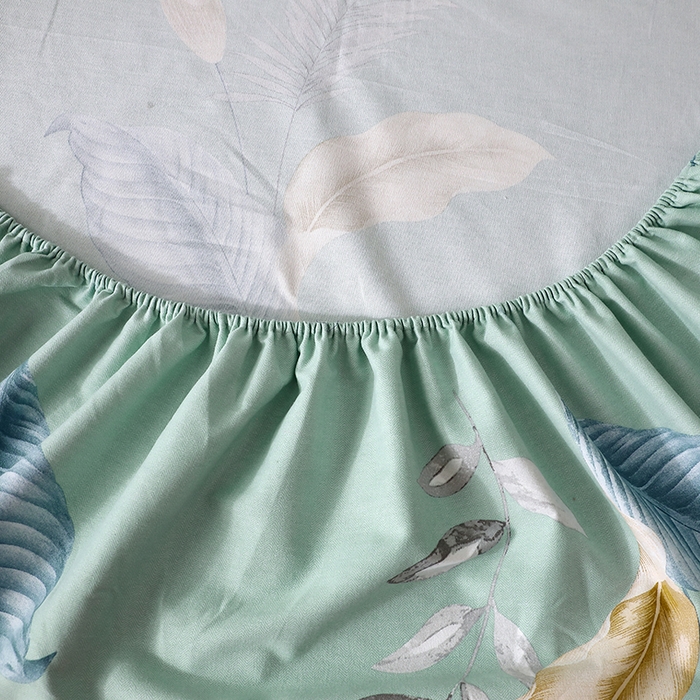 91家纺网 家纺一手货源 找家纺 晶缦家纺 2025叶语系·纯棉活性全棉磨毛单笠单品床笠床笠单件 云瑶蓝