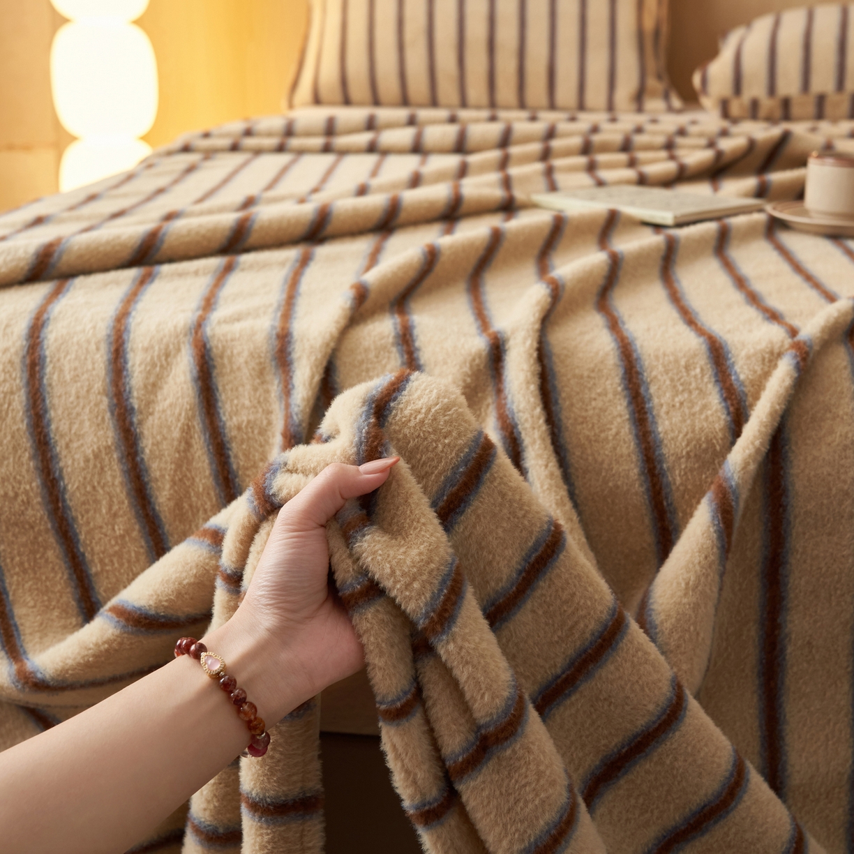 91家纺网 家纺一手货源 找家纺 早晨家纺 2025新款未末款仿羊绒牛奶绒床单 未末-暖棕