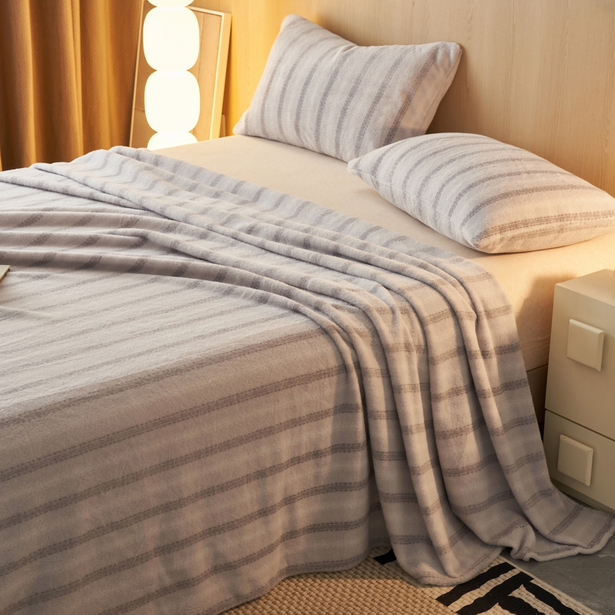 91家纺网 家纺一手货源 找家纺 早晨家纺 2025新款未末款仿羊绒牛奶绒床单 未末-浅灰