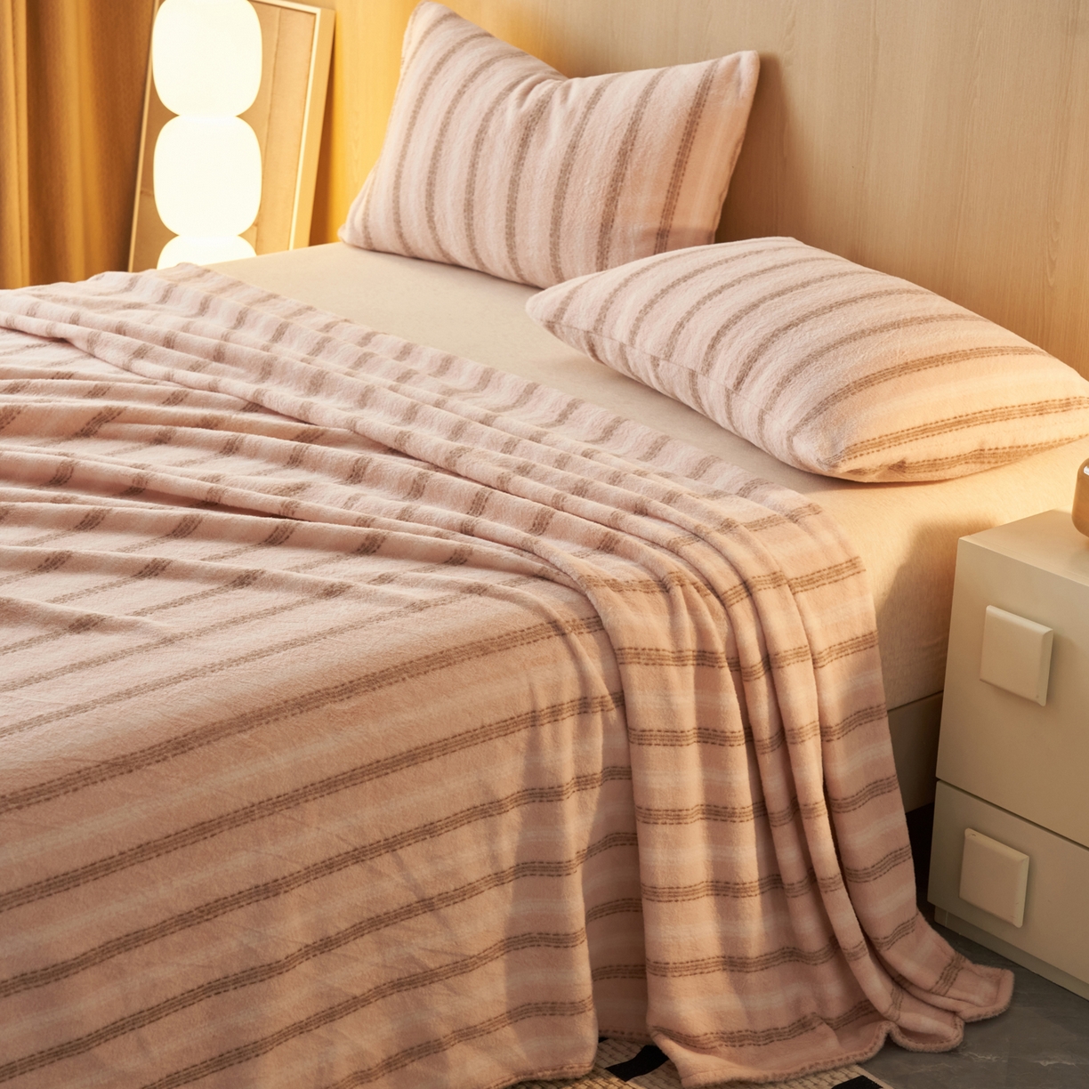 91家纺网 家纺一手货源 找家纺 早晨家纺 2025新款未末款仿羊绒牛奶绒床单 未末-柔粉