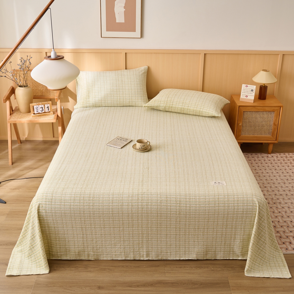 91家纺网 家纺一手货源 找家纺 早晨家纺 2025新款野牧款高克重牛奶绒印花单床单系列 野牧-香风黄