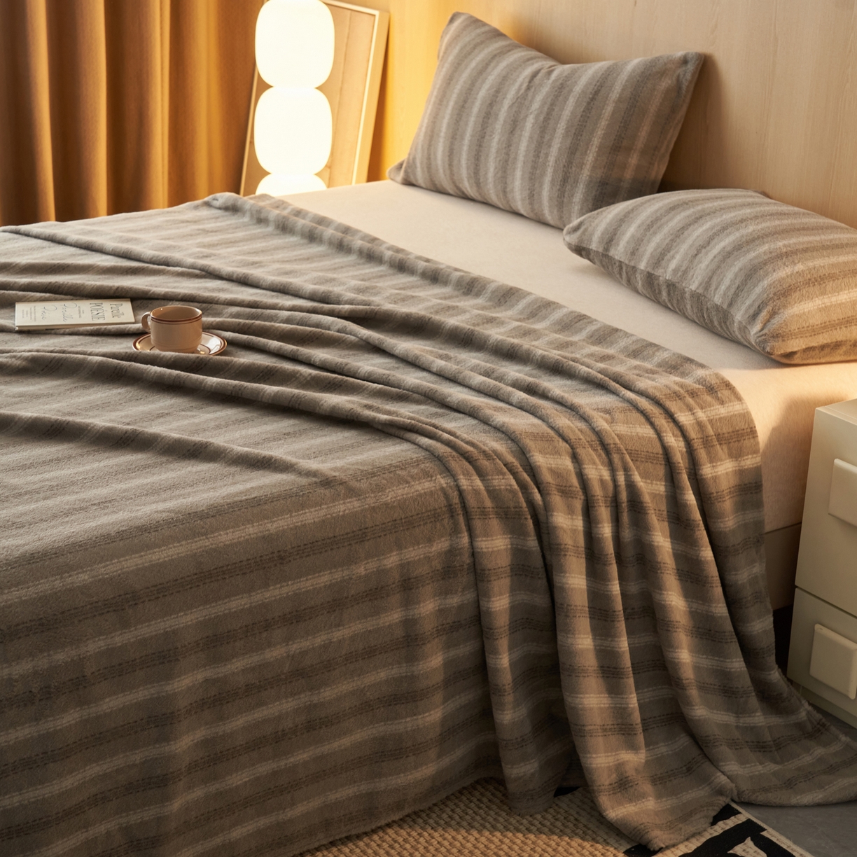 91家纺网 家纺一手货源 找家纺 早晨家纺 2025新款未末款仿羊绒牛奶绒床单 未末-深灰