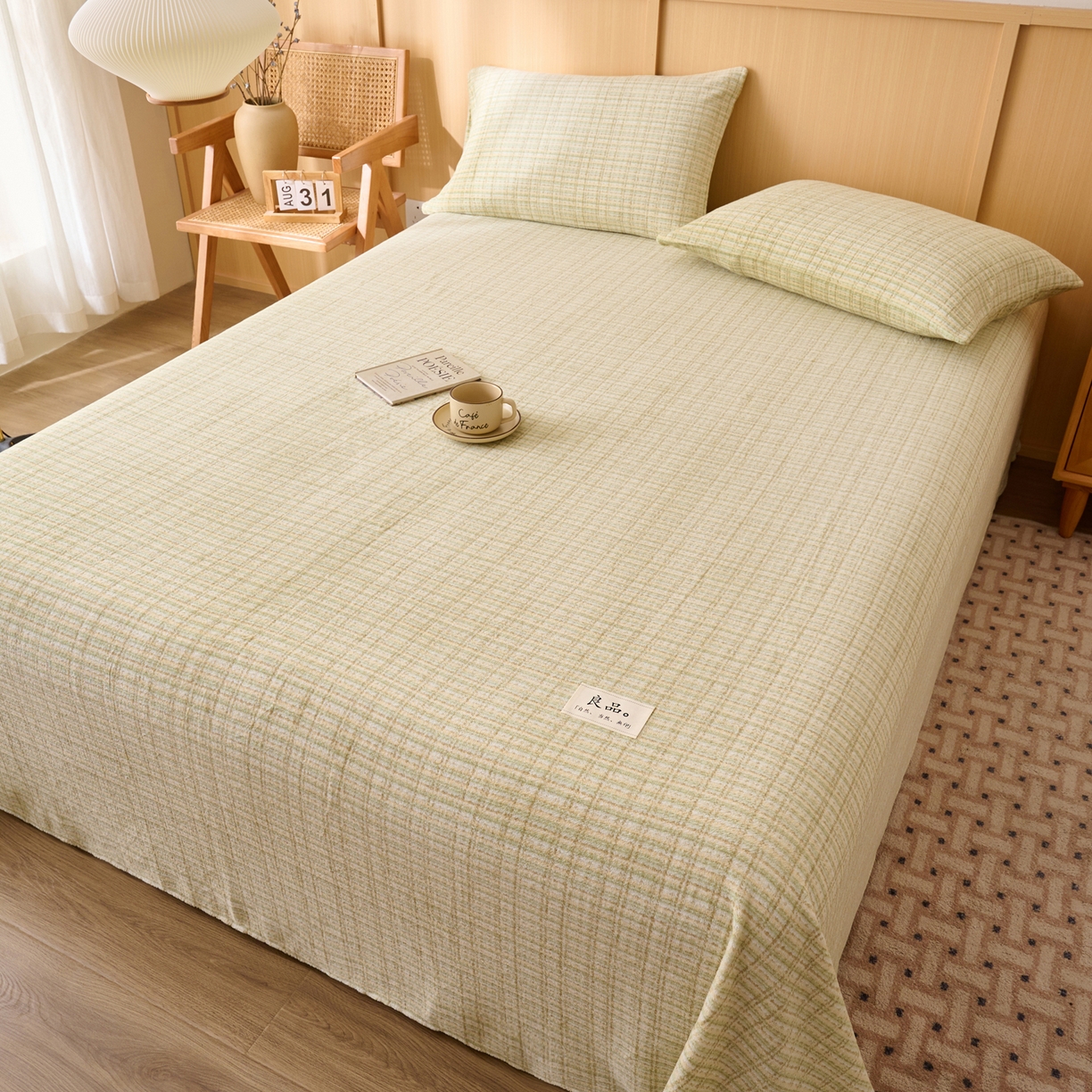 91家纺网 家纺一手货源 找家纺 早晨家纺 2025新款野牧款高克重牛奶绒印花单床单系列 野牧-香风黄