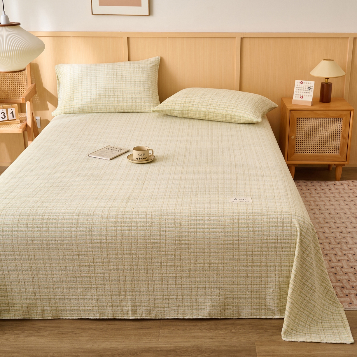 91家纺网 家纺一手货源 找家纺 早晨家纺 2025新款野牧款高克重牛奶绒印花单床单系列 野牧-香风黄