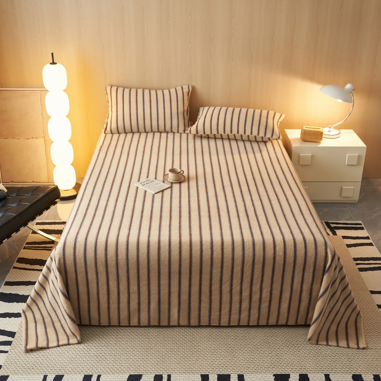 91家纺网 家纺一手货源 找家纺 早晨家纺 2025新款未末款仿羊绒牛奶绒床单 未末-暖棕