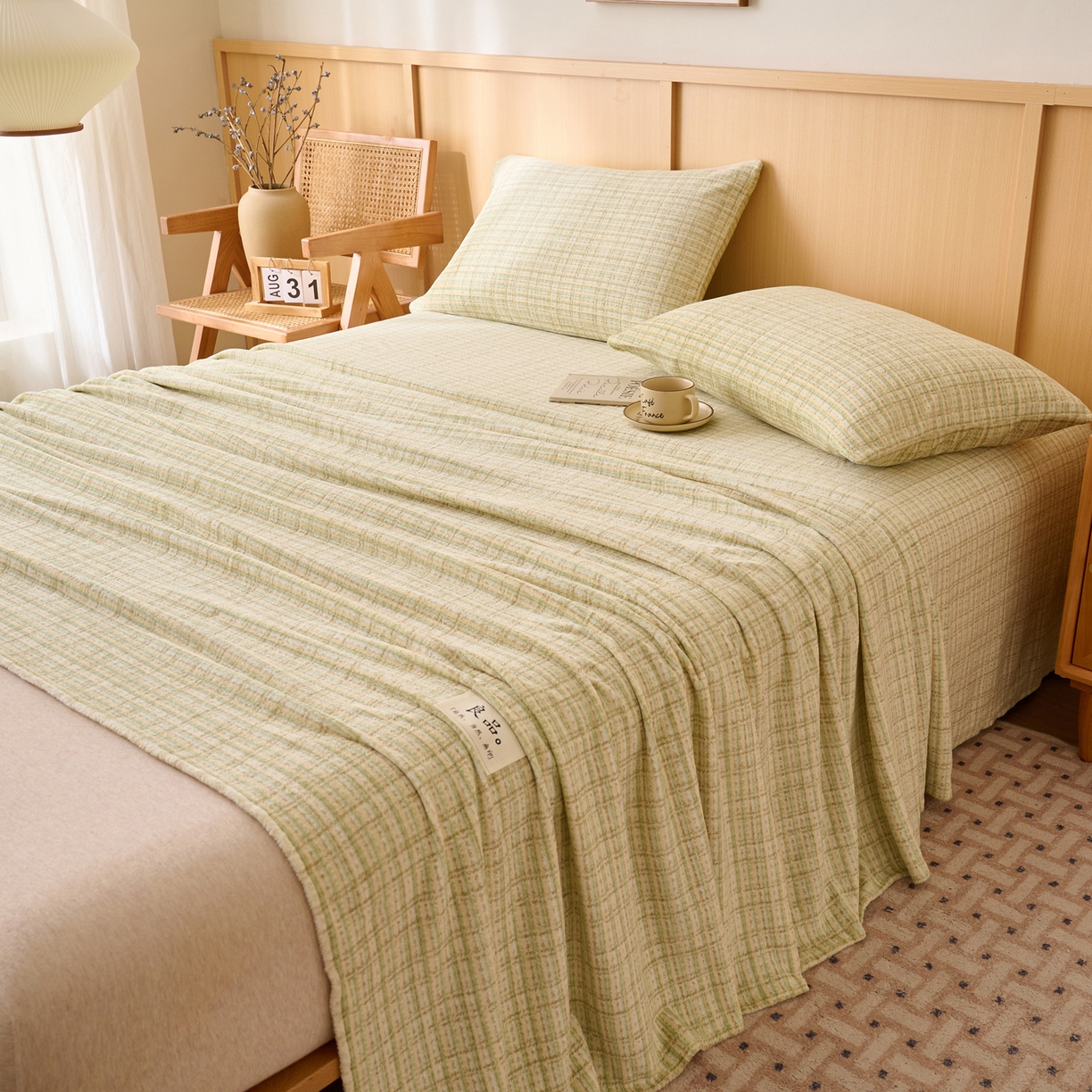 91家纺网 家纺一手货源 找家纺 早晨家纺 2025新款野牧款高克重牛奶绒印花单床单系列 野牧-香风黄