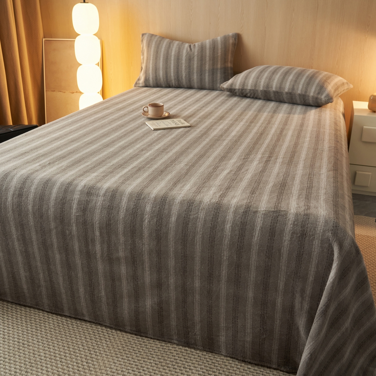 91家纺网 家纺一手货源 找家纺 早晨家纺 2025新款未末款仿羊绒牛奶绒床单 未末-深灰