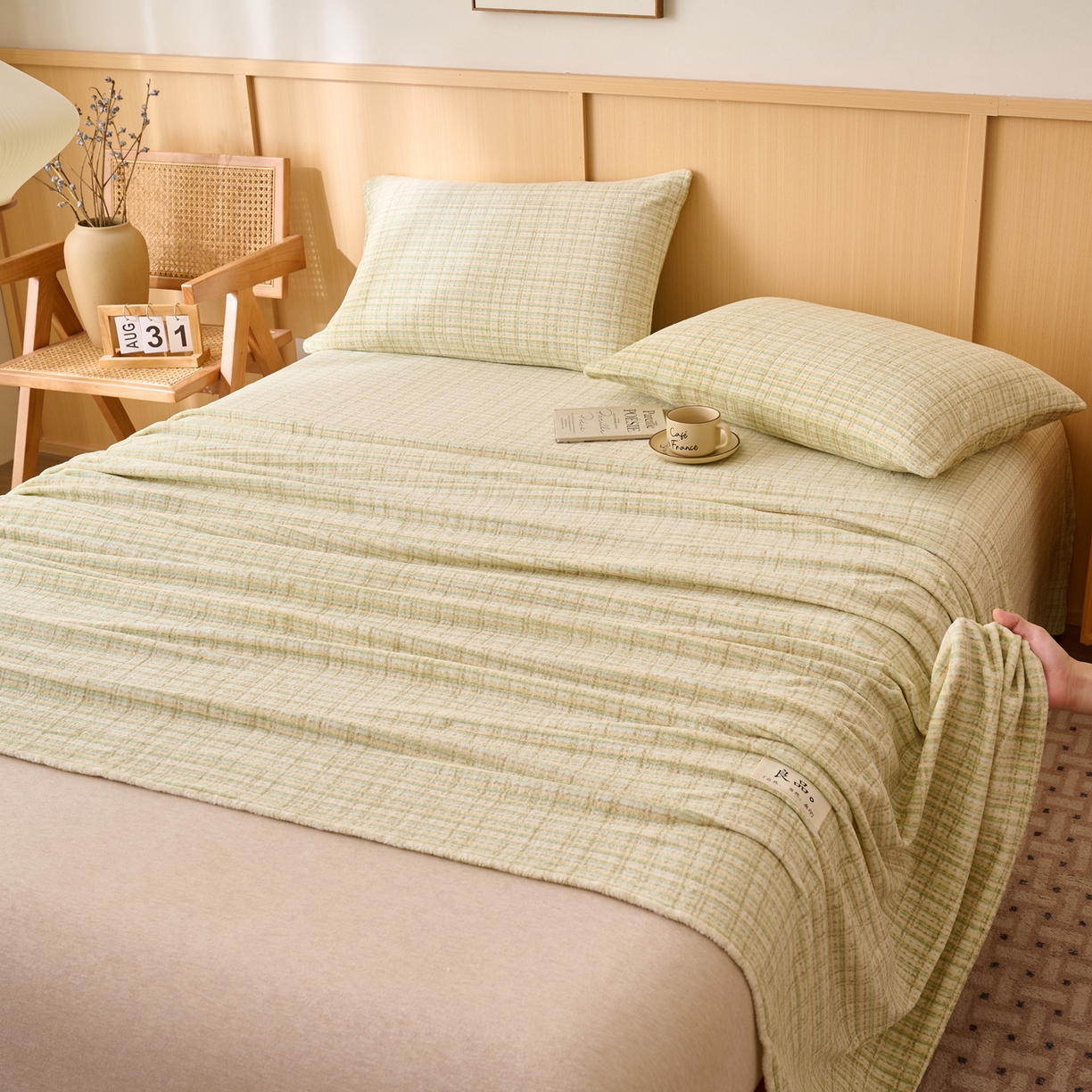 91家纺网 家纺一手货源 找家纺 早晨家纺 2025新款野牧款高克重牛奶绒印花单床单系列 野牧-香风黄