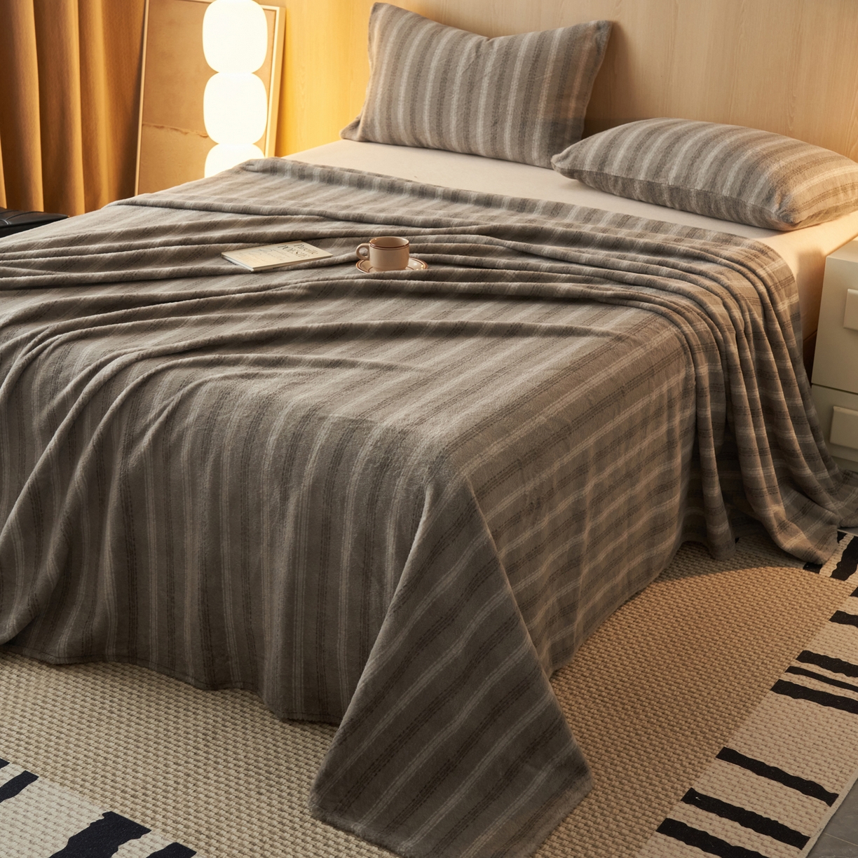 91家纺网 家纺一手货源 找家纺 早晨家纺 2025新款未末款仿羊绒牛奶绒床单 未末-深灰