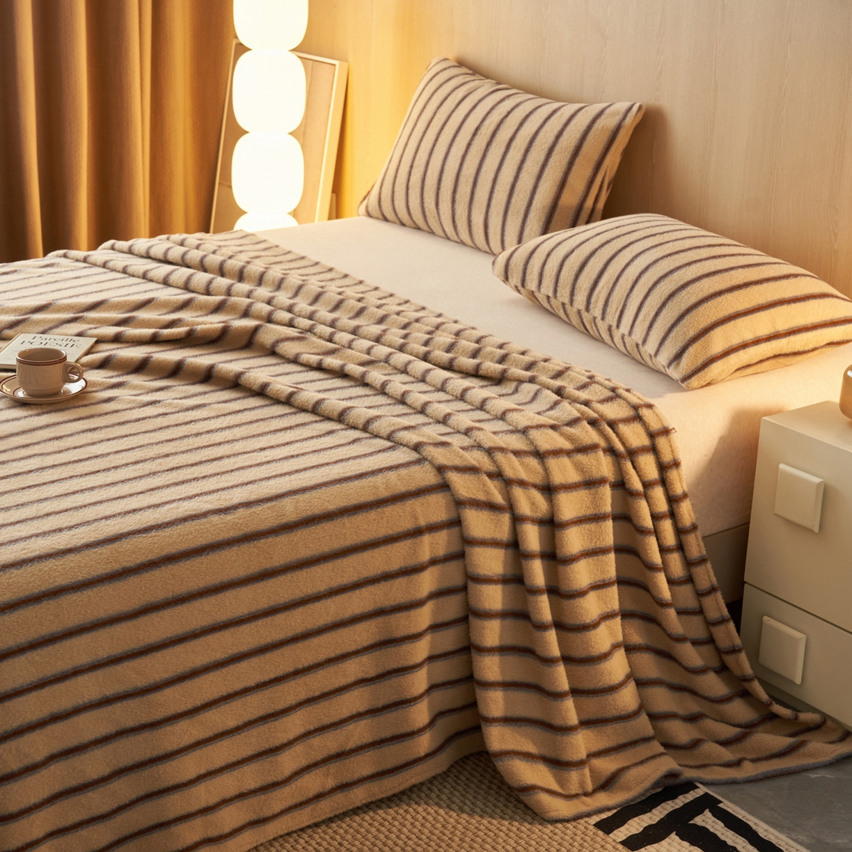 91家纺网 家纺一手货源 找家纺 早晨家纺 2025新款未末款仿羊绒牛奶绒床单 未末-暖棕