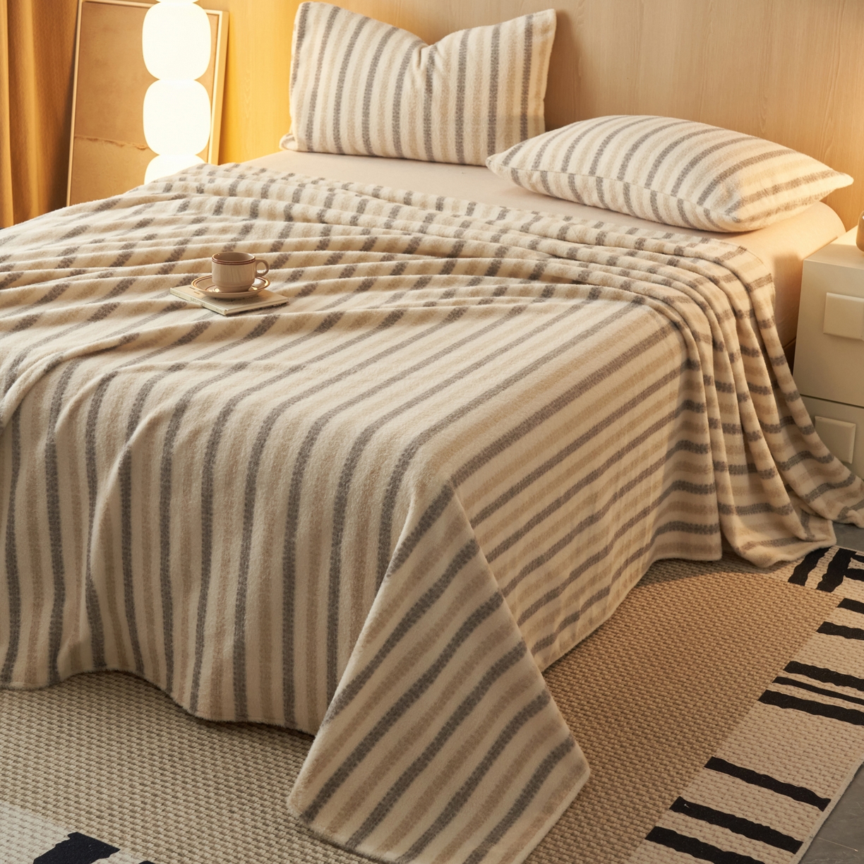 91家纺网 家纺一手货源 找家纺 早晨家纺 2025新款未末款仿羊绒牛奶绒床单 未末-浅棕