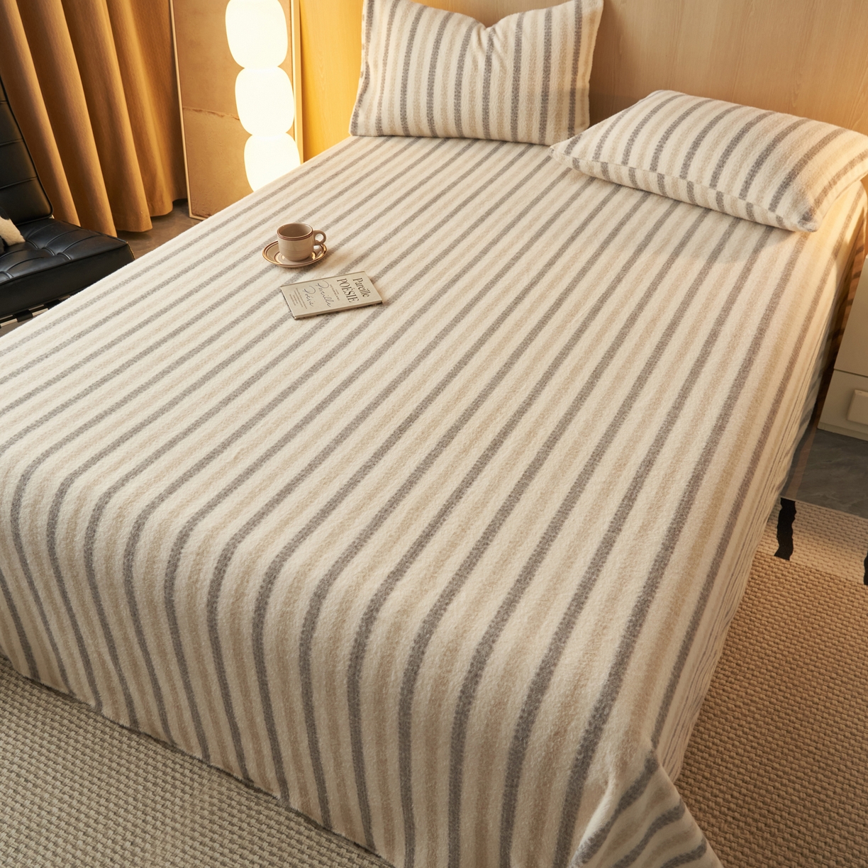 91家纺网 家纺一手货源 找家纺 早晨家纺 2025新款未末款仿羊绒牛奶绒床单 未末-浅棕