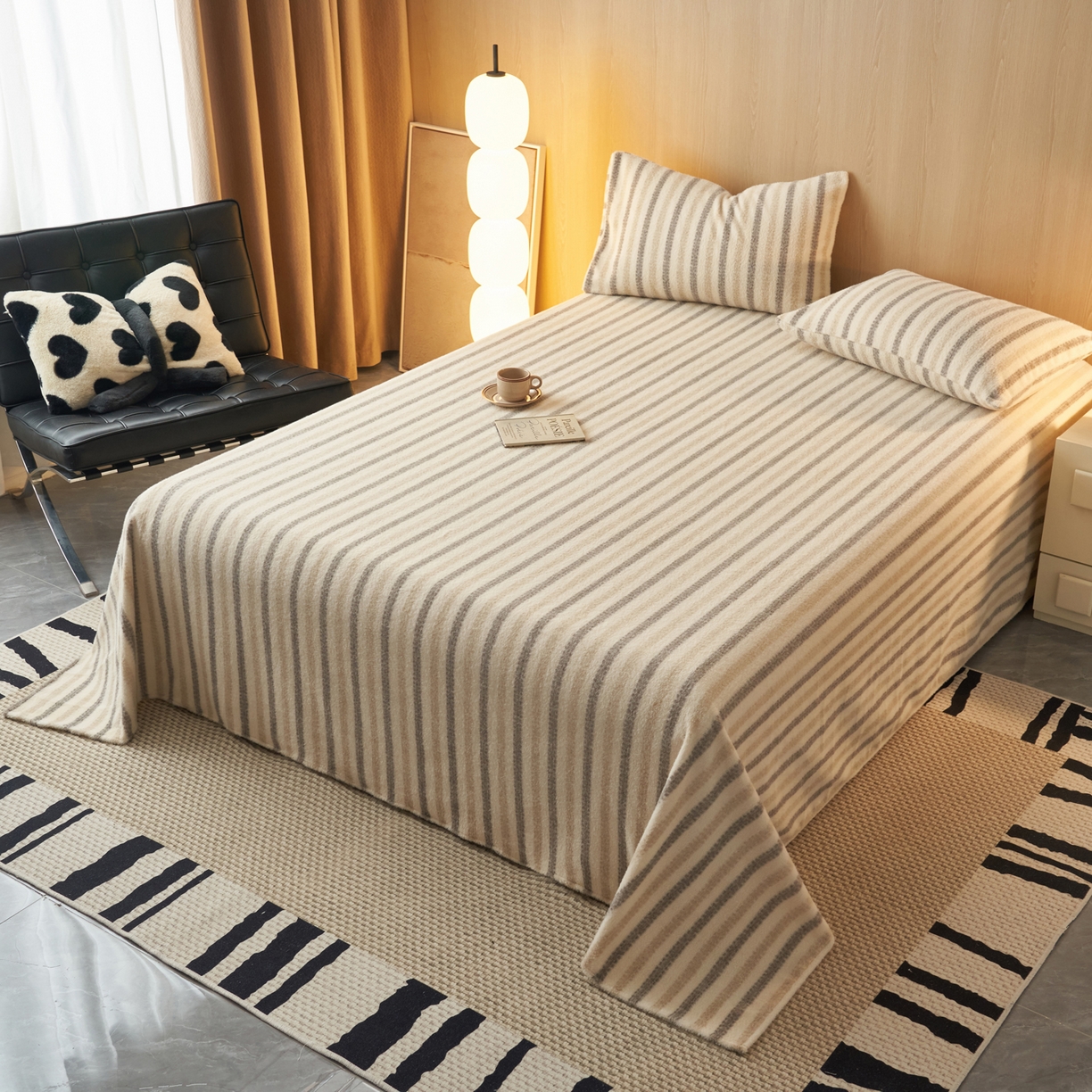 91家纺网 家纺一手货源 找家纺 早晨家纺 2025新款未末款仿羊绒牛奶绒床单 未末-浅棕