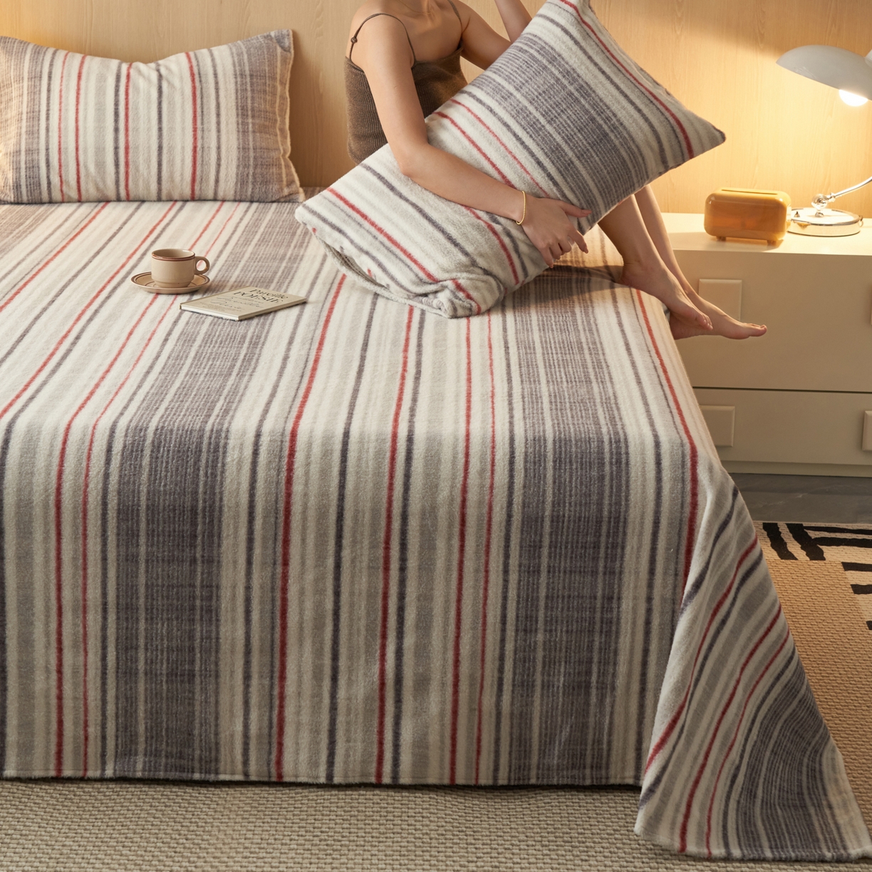 91家纺网 家纺一手货源 找家纺 早晨家纺 2025新款未末款仿羊绒牛奶绒床单 未末-彩纹