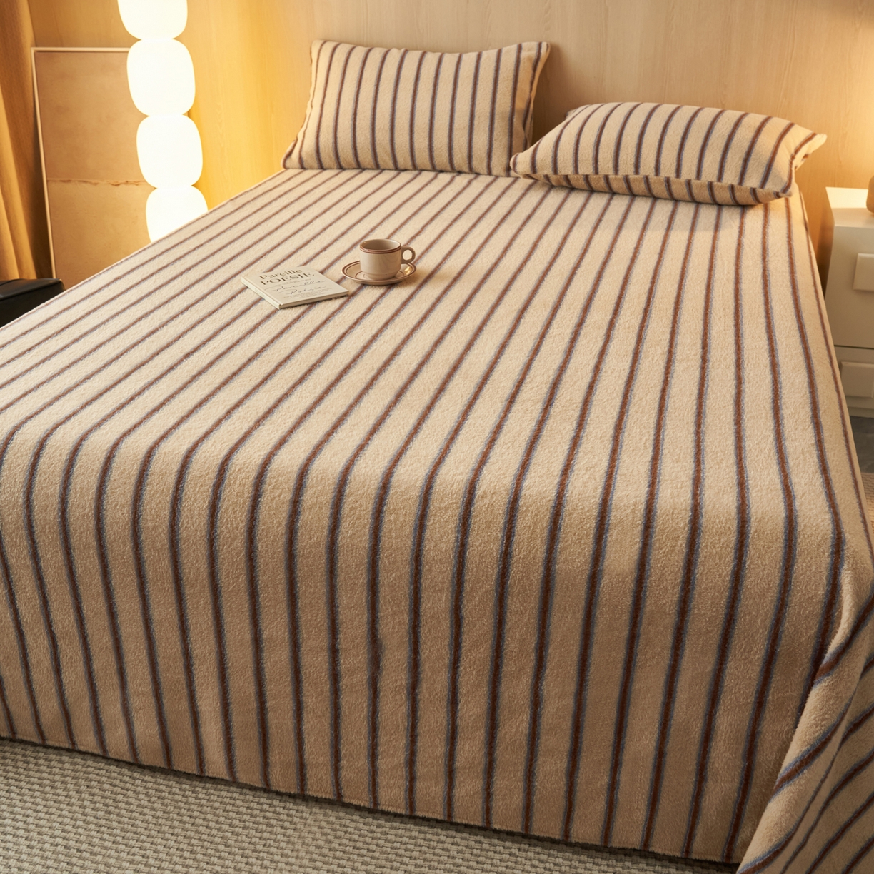 91家纺网 家纺一手货源 找家纺 早晨家纺 2025新款未末款仿羊绒牛奶绒床单 未末-暖棕