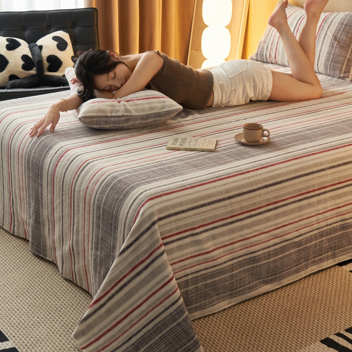 91家纺网 家纺一手货源 找家纺 早晨家纺 2025新款未末款仿羊绒牛奶绒床单 未末-彩纹