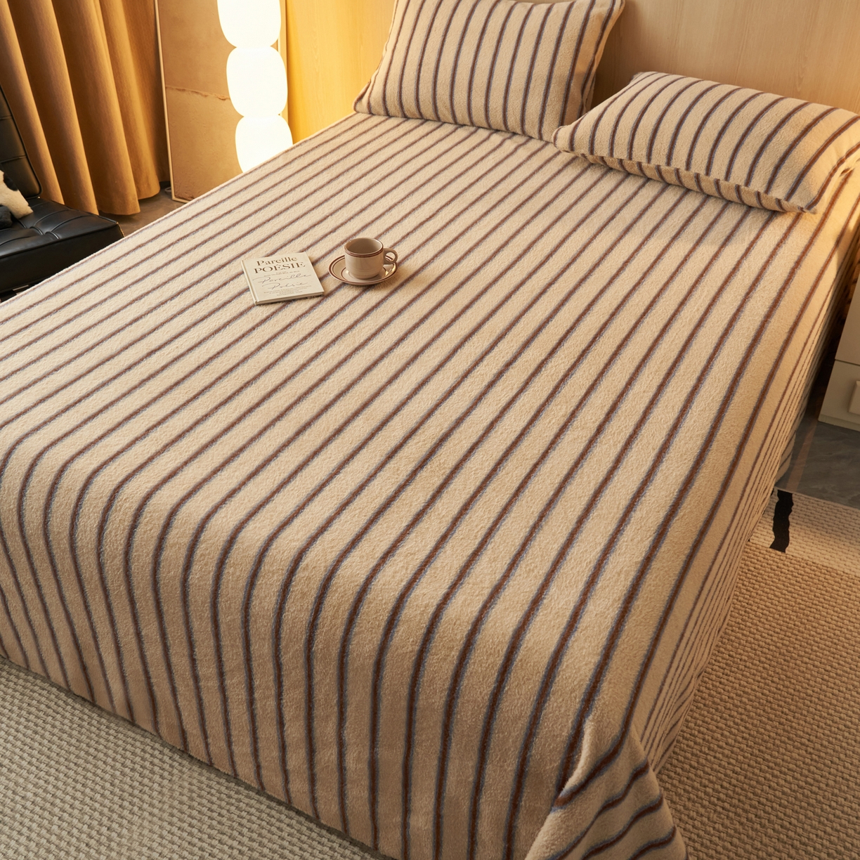 91家纺网 家纺一手货源 找家纺 早晨家纺 2025新款未末款仿羊绒牛奶绒床单 未末-暖棕