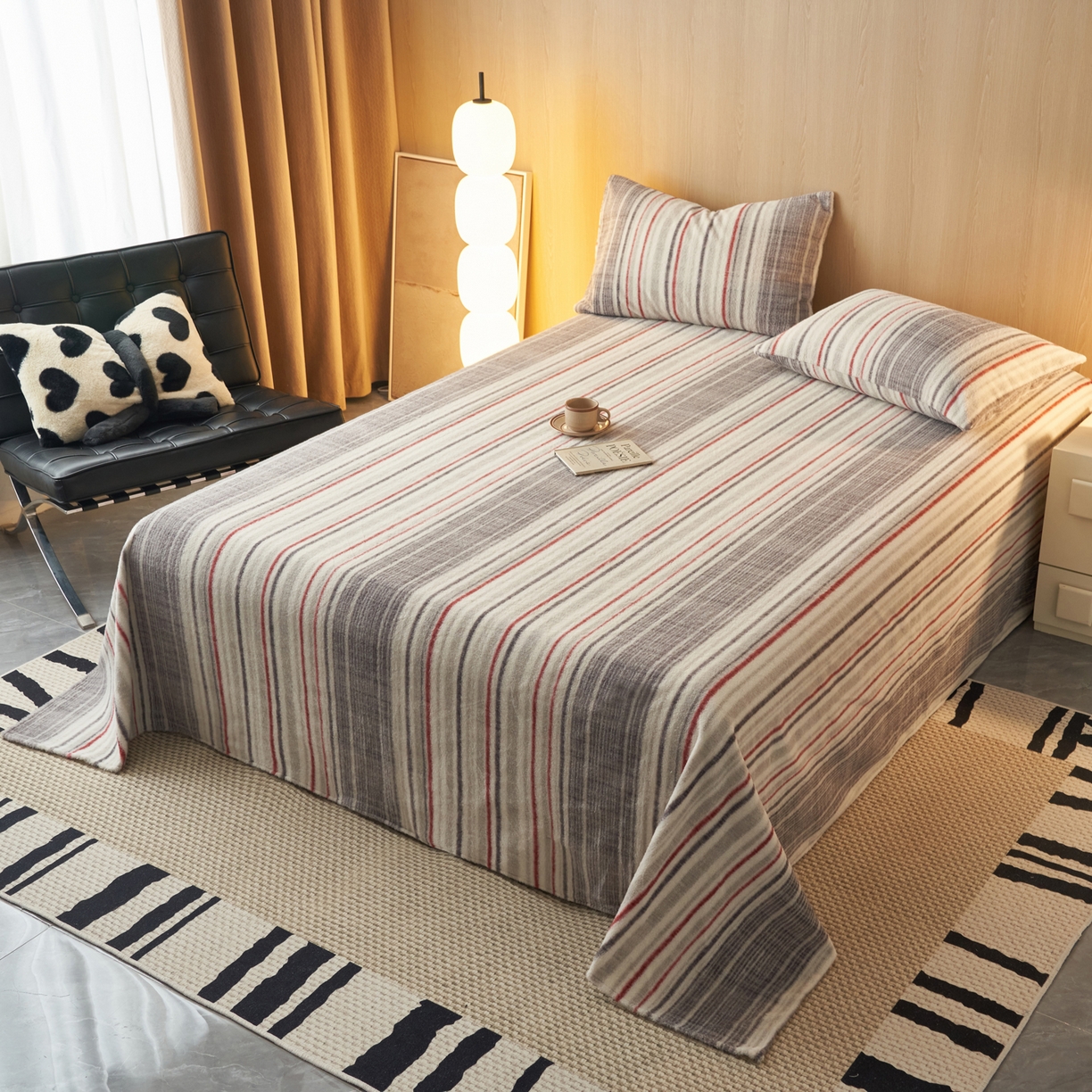 91家纺网 家纺一手货源 找家纺 早晨家纺 2025新款未末款仿羊绒牛奶绒床单 未末-彩纹