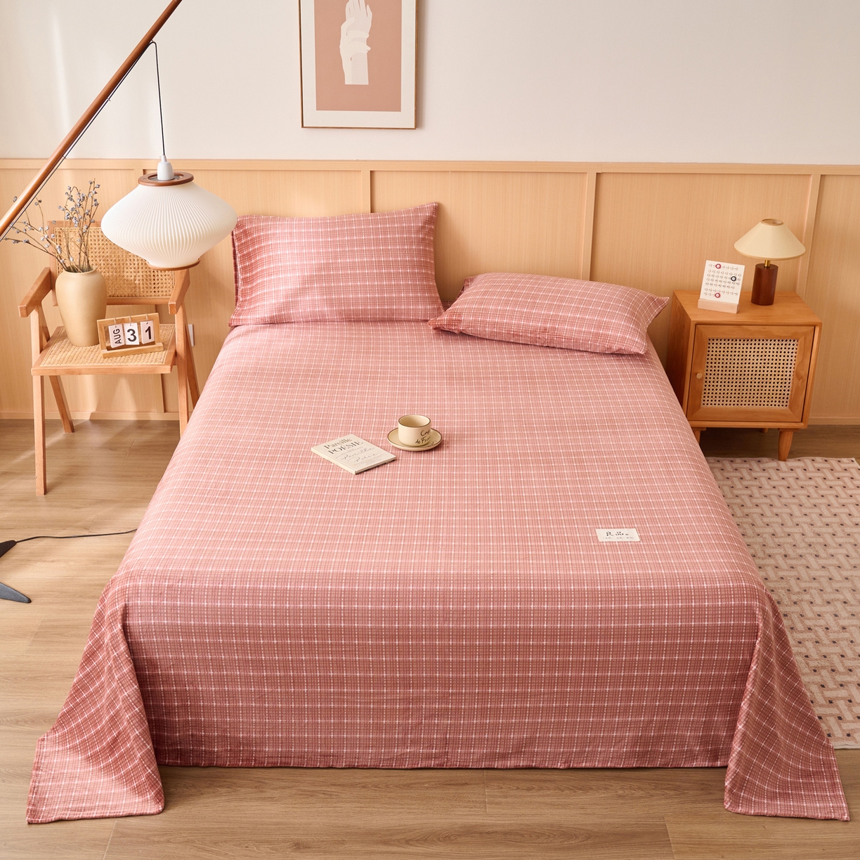 91家纺网 家纺一手货源 找家纺 早晨家纺 2025新款野牧款高克重牛奶绒印花单床单系列 野牧-香风焦糖