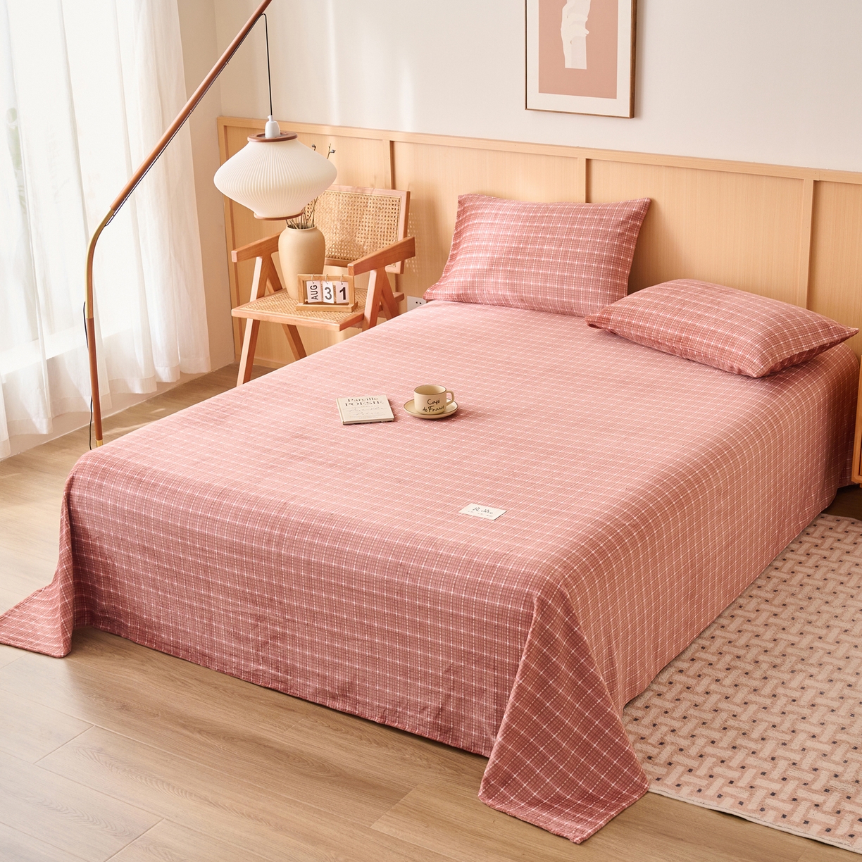 91家纺网 家纺一手货源 找家纺 早晨家纺 2025新款野牧款高克重牛奶绒印花单床单系列 野牧-香风焦糖