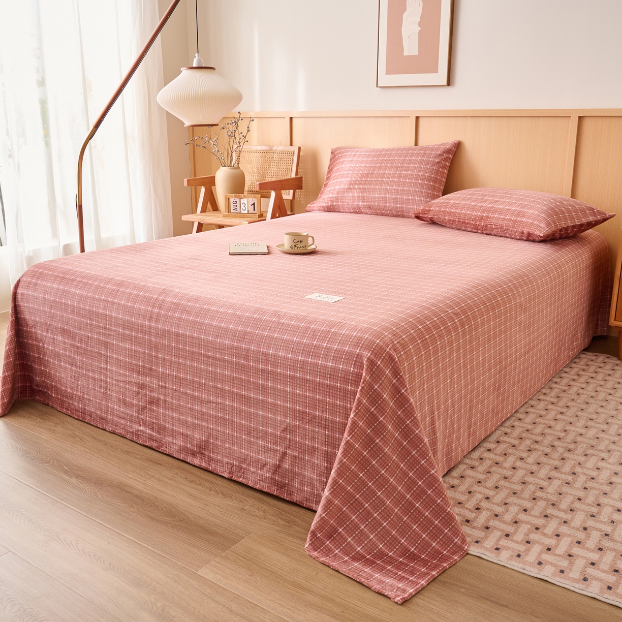 91家纺网 家纺一手货源 找家纺 早晨家纺 2025新款野牧款高克重牛奶绒印花单床单系列 野牧-香风焦糖