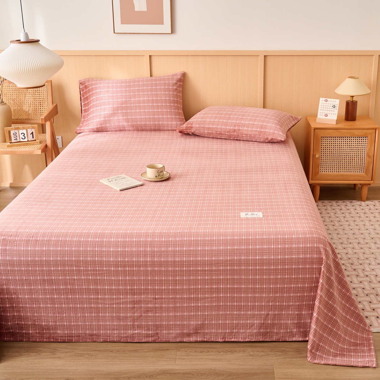 91家纺网 家纺一手货源 找家纺 早晨家纺 2025新款野牧款高克重牛奶绒印花单床单系列 野牧-香风焦糖