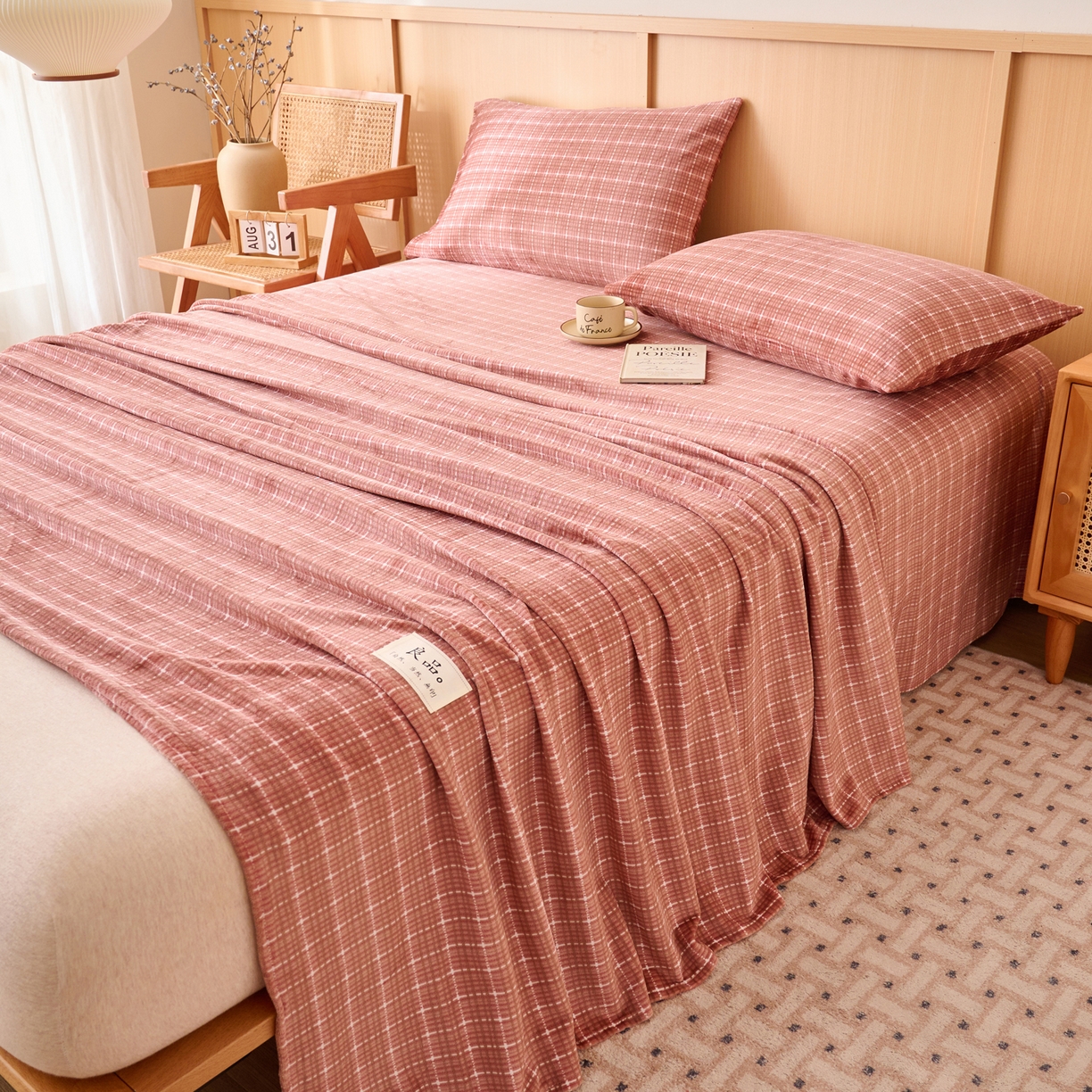 91家纺网 家纺一手货源 找家纺 早晨家纺 2025新款野牧款高克重牛奶绒印花单床单系列 野牧-香风焦糖