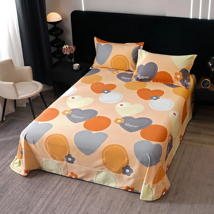 91家纺网 家纺一手货源 找家纺 （总）2025新款叶语系-活性全棉磨毛床单单件 加厚保暖印花纯棉磨毛床单单床单单品床单斜纹