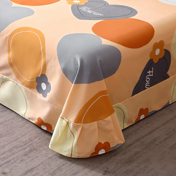 91家纺网 家纺一手货源 找家纺 （总）2025新款叶语系-活性全棉磨毛床单单件 加厚保暖印花纯棉磨毛床单单床单单品床单斜纹