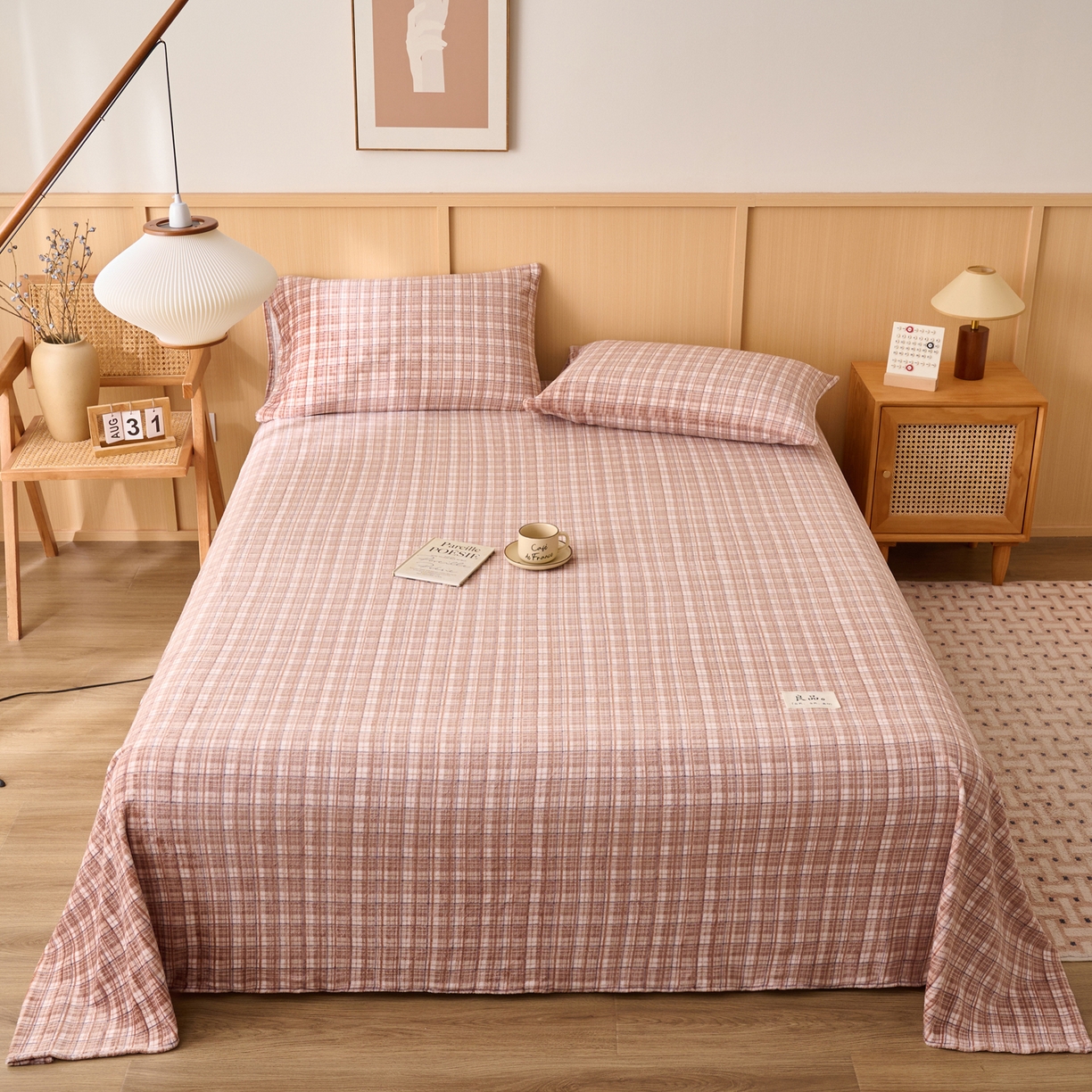 91家纺网 家纺一手货源 找家纺 早晨家纺 2025新款野牧款高克重牛奶绒印花单床单系列 野牧-香风咖